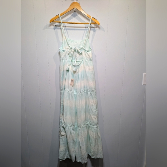 Aerie Light Blue Tie Dye Tiered Max Dress‎ Size Medium Boho Summer - Picture 5 of 7
